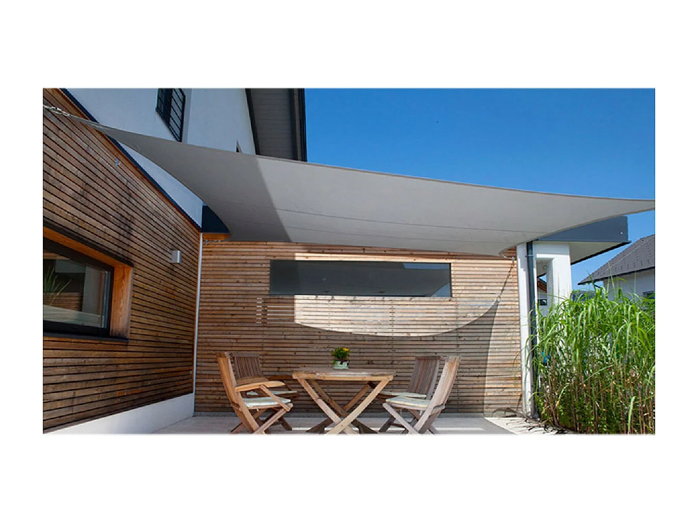 Toile d'ombrage rectangulaire + Sac, auvent imperméable d'extérieur, pour terrasse jardin coloris gris - Longueur 300 x Profondeur 200 cm