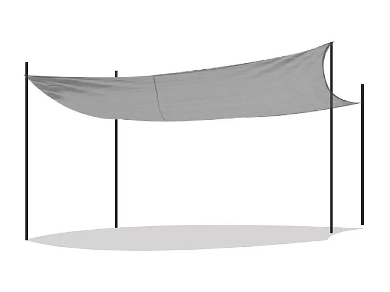 Toile d'ombrage rectangulaire + Sac, auvent imperméable d'extérieur, pour terrasse jardin coloris gris - Longueur 300 x Profondeur 200 cm