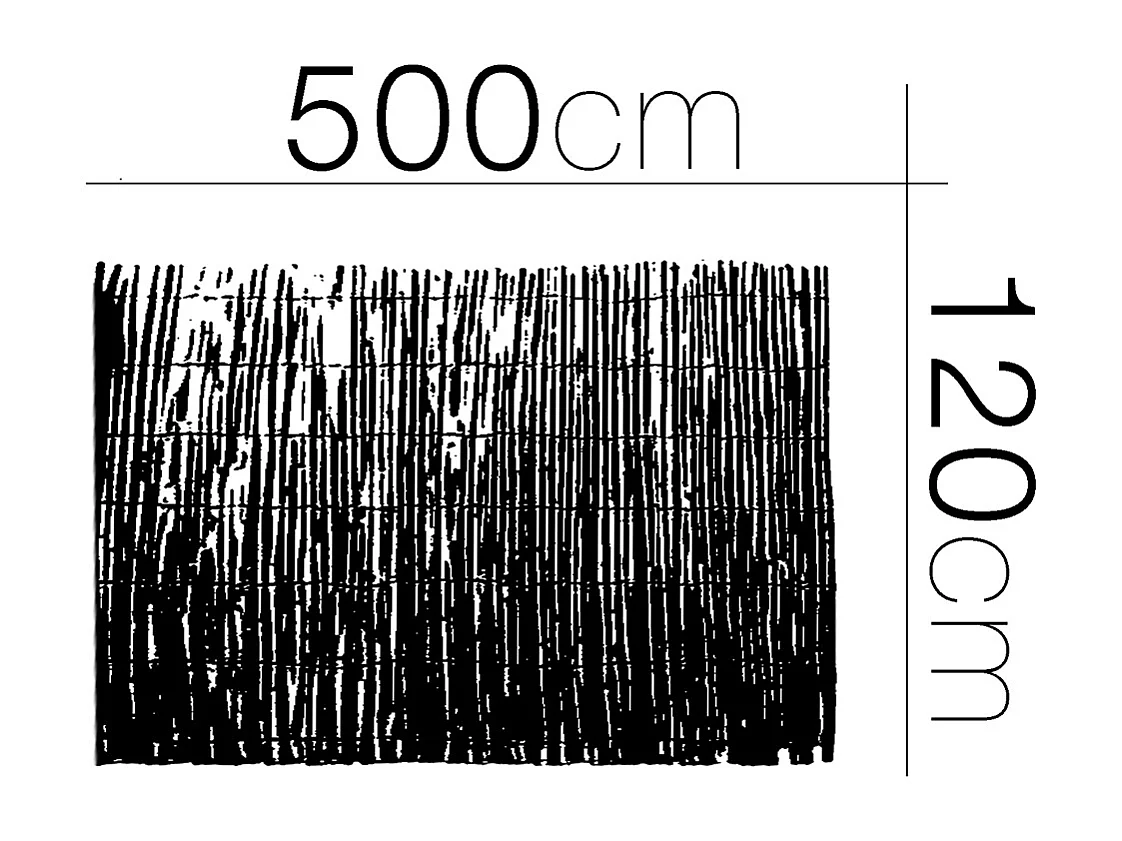 Canisse en bambou, clôture de jardin, couverture de protection contre le vent et le soleil - Longueur 500 x Profondeur 120 cm