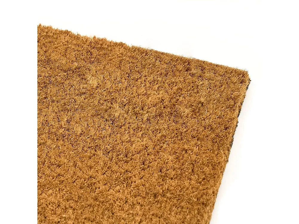 Lot de 2 paillasson, tapis de porte, tapis d'entrée en fibre de coco coloris marron/noir - Longueur 60 x Profondeur 40 x Hauteur 1.5 cm