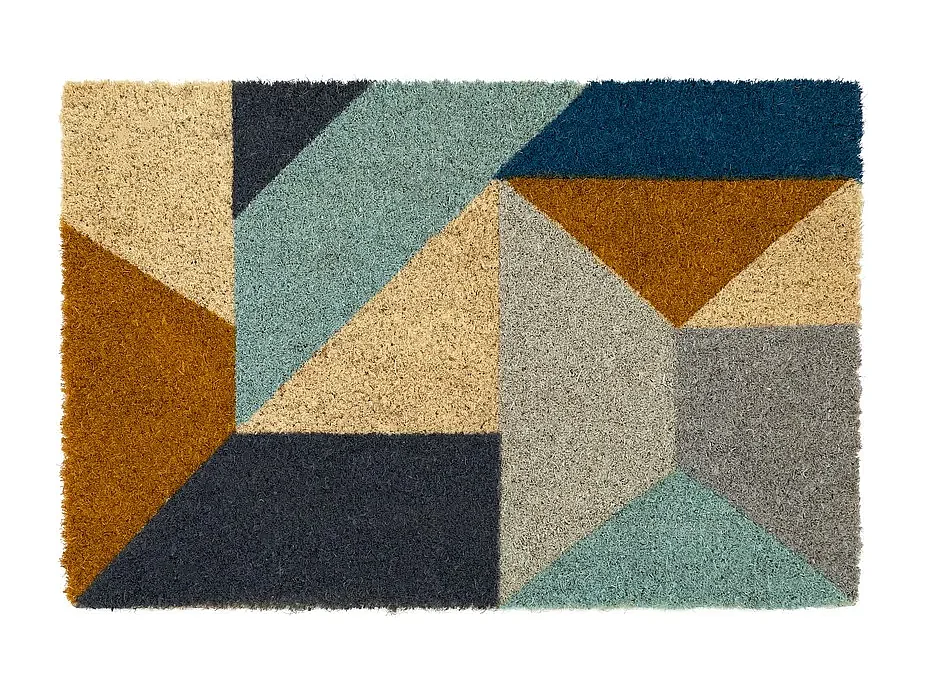 Lot de 2 paillasson rectangulaire, tapis de porte, tapis d'entrée en fibre de coco multicolore - Longueur 60 x Profondeur 40 x Hauteur 1.5cm