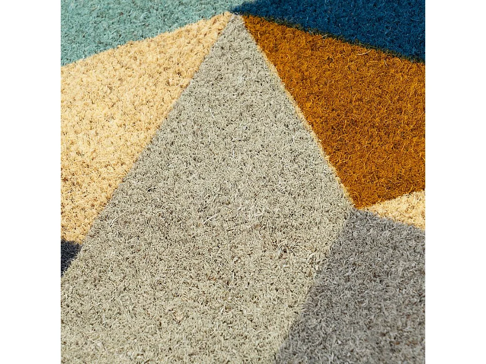 Lot de 2 paillasson rectangulaire, tapis de porte, tapis d'entrée en fibre de coco multicolore - Longueur 60 x Profondeur 40 x Hauteur 1.5cm