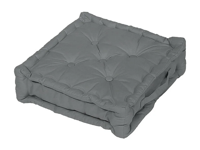 Cojín tapizado de algodón 50x50x10 cm PANAMA gris, de Soleil d'Ocre