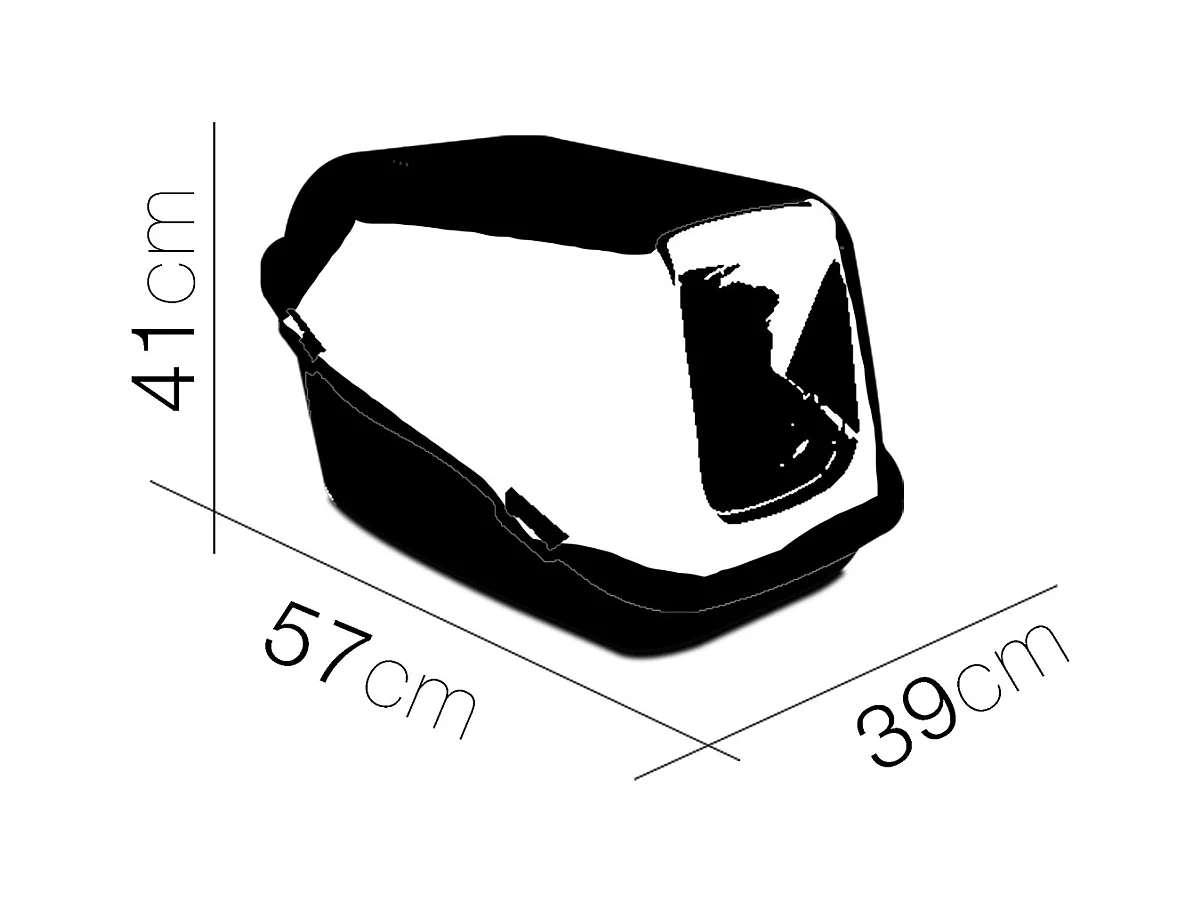 Maison de toilette pour chat, bac à litière avec couvercle coloris gris - Longueur 57 x Profondeur 39 x Hauteur 41 cm