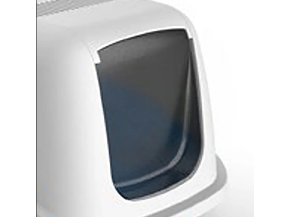 Maison de toilette pour chat, bac à litière avec couvercle coloris gris - Longueur 57 x Profondeur 39 x Hauteur 41 cm