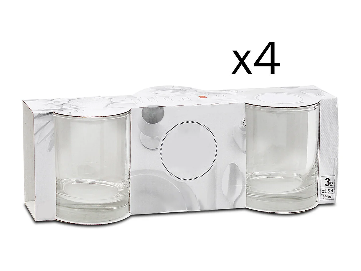 Lot de 12 verre à liqueur, verre dégustation, gobelets à eau en verre, capacité 25.5 cl