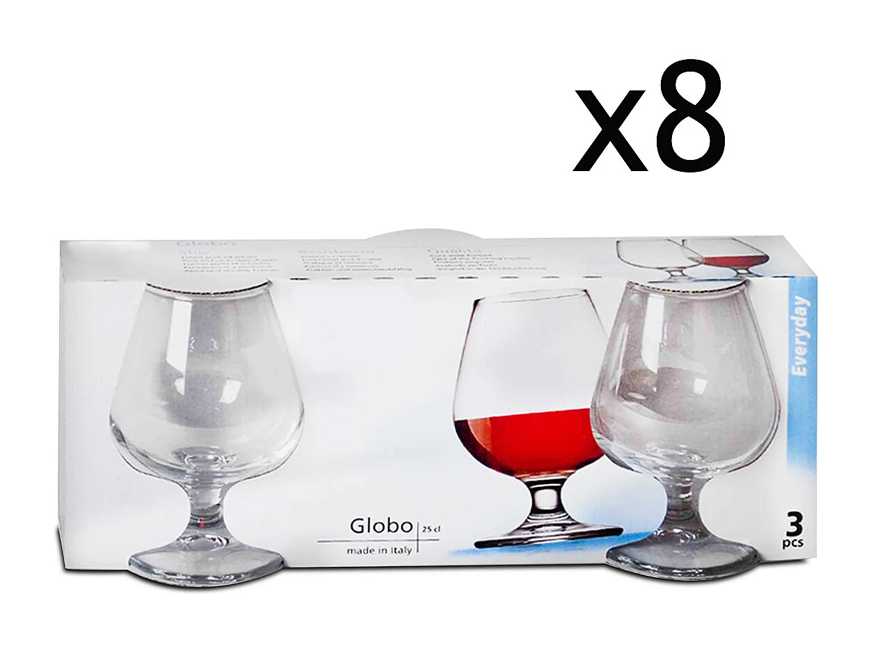 Lot de 24 verre à liqueur, verre à pied, verre dégustation, capacité 25 cl