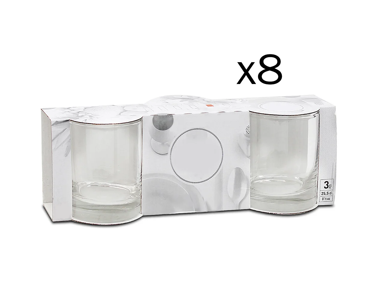 Lot de 24 verre à liqueur, verre dégustation, gobelets à eau en verre, capacité 25.5 cl