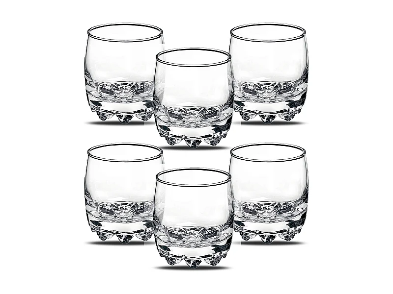 Lot de 6 verre à liqueur, verre à pied, verre dégustation, capacité 19.5 cl - Diamètre 7.5 cm