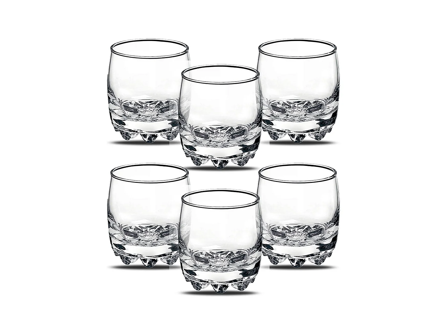 Lot de 6 verre à liqueur, verre à pied, verre dégustation, capacité 19.5 cl - Diamètre 7.5 cm