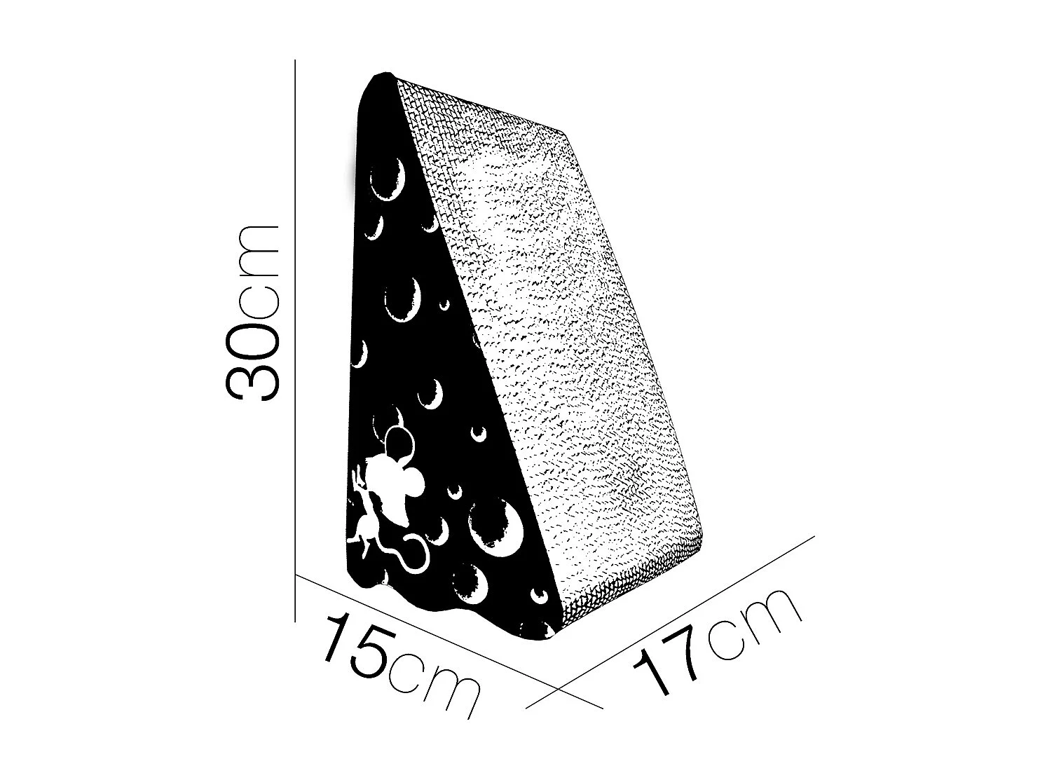 Grattoir à chat en forme de fromage, griffoir coloris gris - Longueur 30 x Profondeur 17 x Hauteur 15 cm