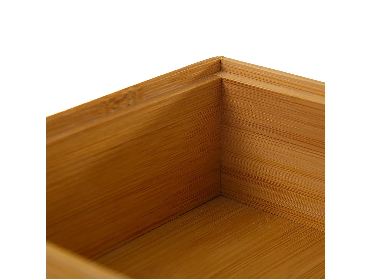 Organisateur de rangement, boîte de rangement carrée en bambou naturel - Longueur 15 x Profondeur 15 x Hauteur 6.5 cm
