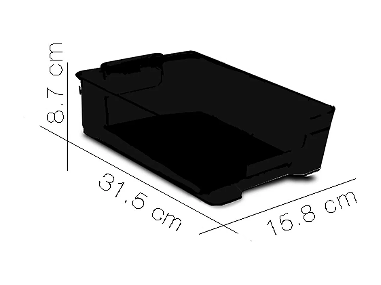 Lot de 4 boîte de rangement pour réfrigérateur, bac de rangement avec poignées - Longueur 31.5 x Profondeur 15.8 x Hauteur 8.7 cm