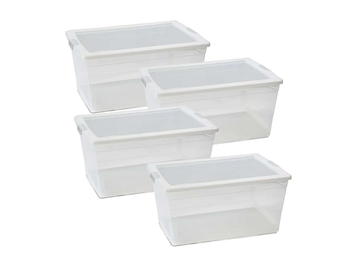 Lot de 8 boîte de rangement hermétique 15 L, caisse de transport avec couvercle solide et clips sur les côtés - Longueur 42 x Profondeur 29 x Hauteur 17.5 cm