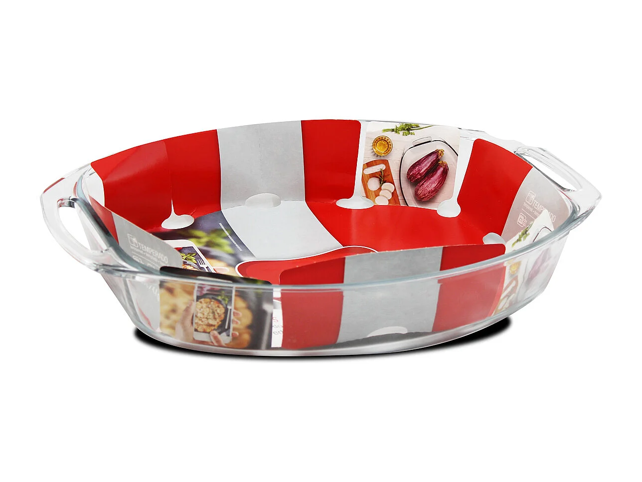 Lot de 2 plat à four oval avec anses, moule de cuisson en verre, capacité 4.2 L - Longueur 40.5 x Profondeur 27.5 x Hauteur 7 cm