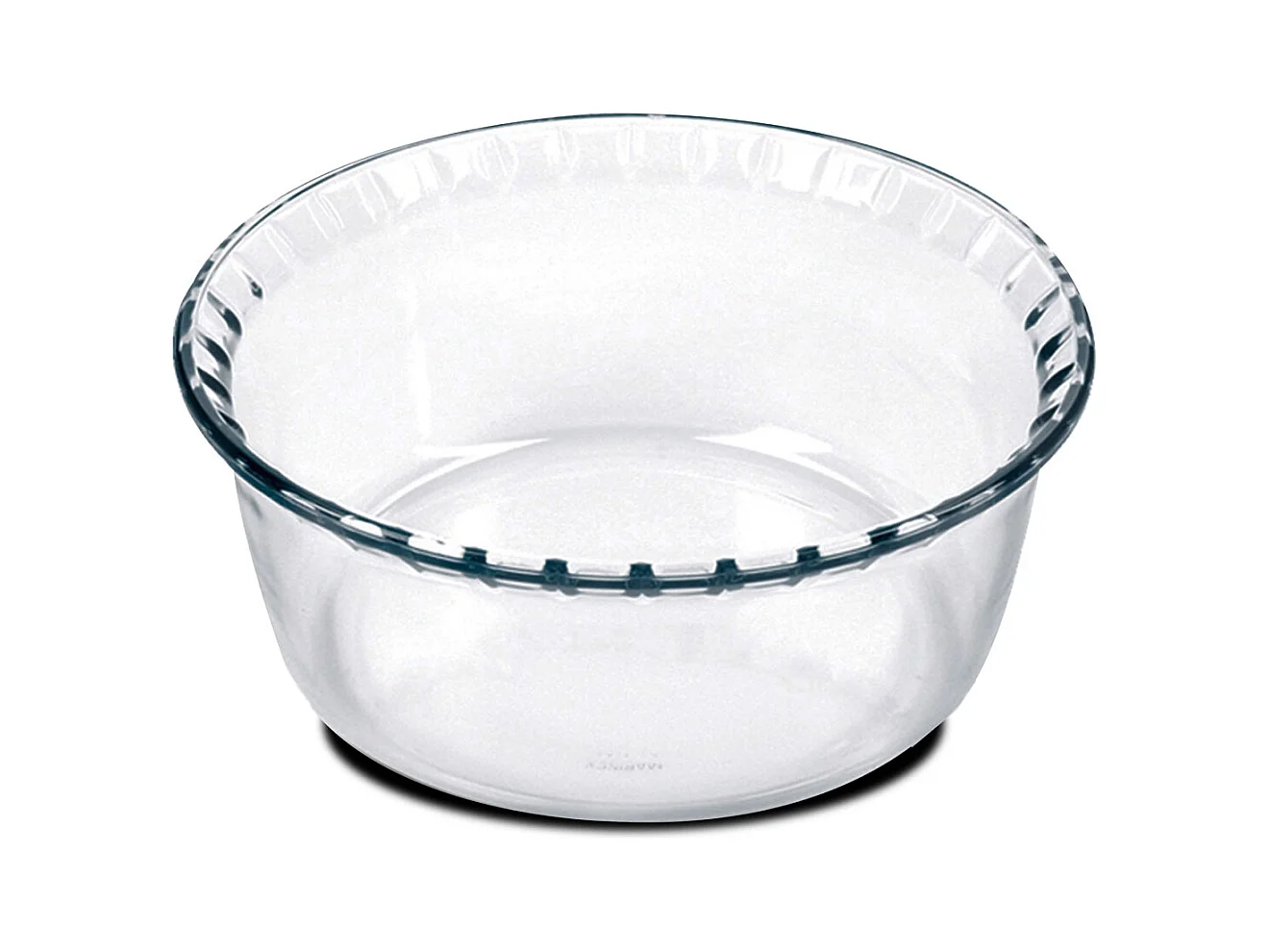 Lot de 4 moule soufflé rond, moule en verre fileté, plateau réfractaire, plat à four moule de cuisson, capacité 2.4 L - Diamètre 21.5 x Hauteur 9.8 cm