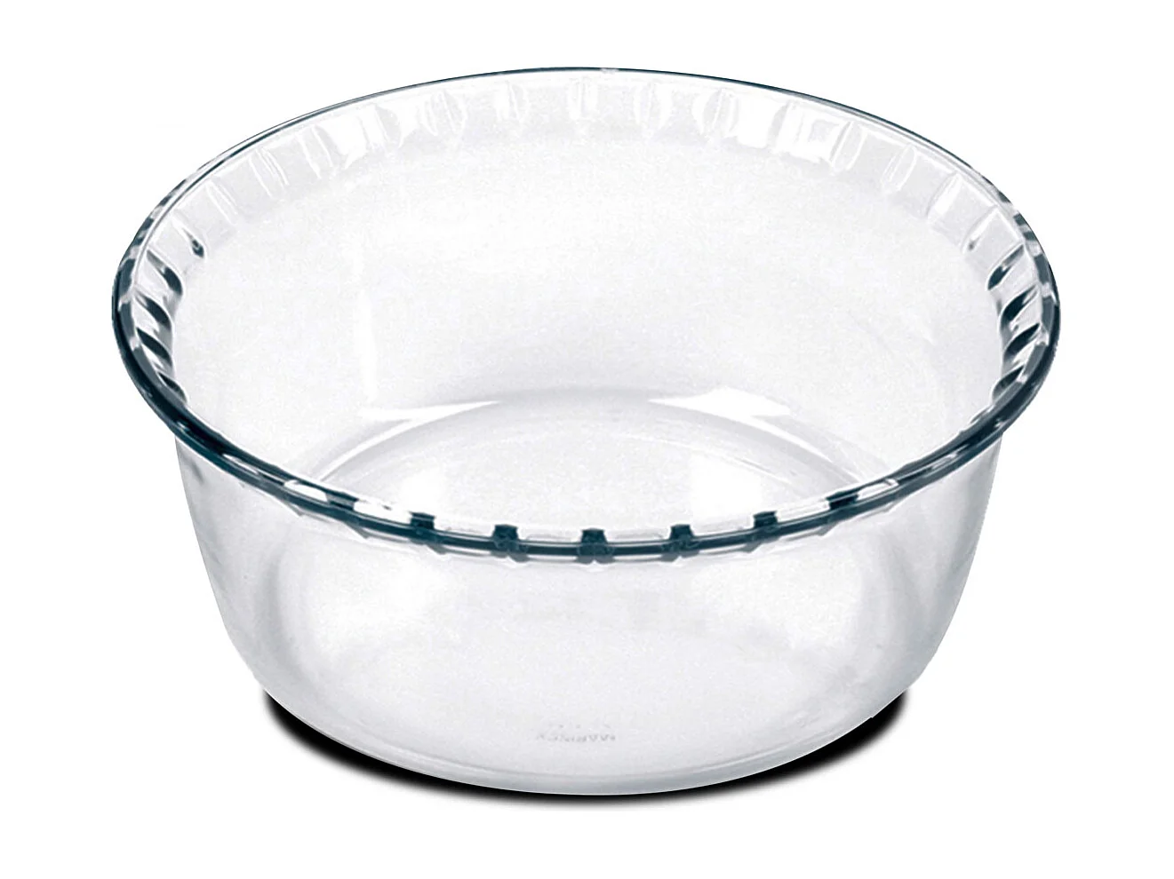 Lot de 4 moule soufflé rond, moule en verre fileté, plateau réfractaire, plat à four moule de cuisson, capacité 2.4 L - Diamètre 21.5 x Hauteur 9.8 cm