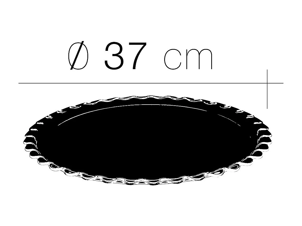 Plat à tarte rond en verre transparent, plat à gâteau, plat de service - Diamètre 37 cm