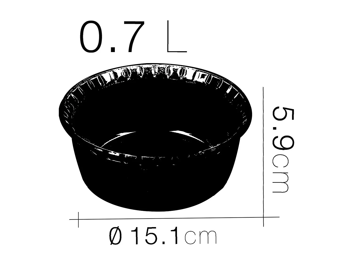 Lot de 2 moule soufflé rond, moule en verre fileté, plateau réfractaire, plat à four moule de cuisson, capacité 700 ml - Diamètre 15.1 x Hauteur 5.9 cm