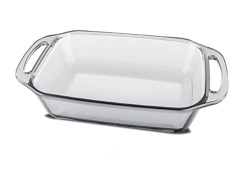 Plat à four avec anses, plat à gratin, moule de cuisson rectangulaire en verre, capacité 3.5 L - Longueur 37.1 x Profondeur 22.9 x Hauteur 7 cm