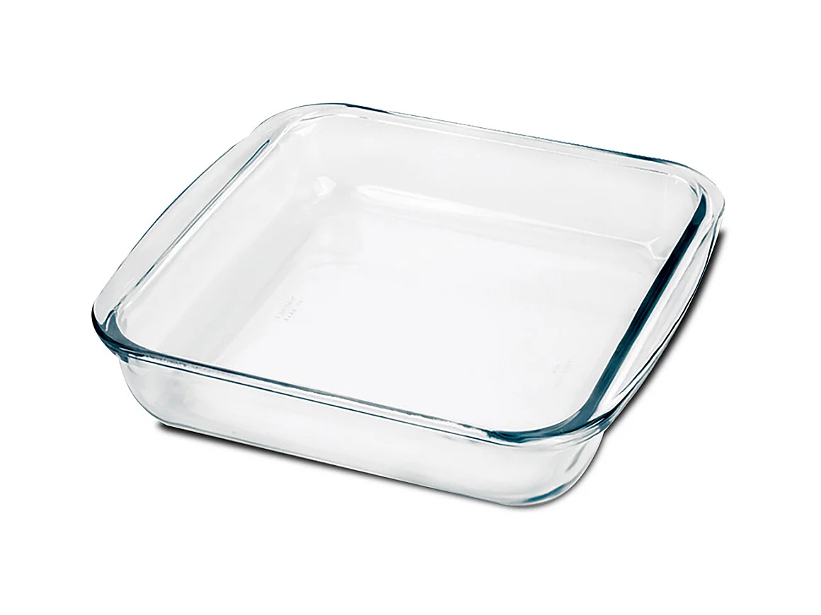 Plat à four carré, moule de cuisson en verre, capacité 1.1 L - Longueur 20.5 x Profondeur 18.2 x Hauteur 5 cm