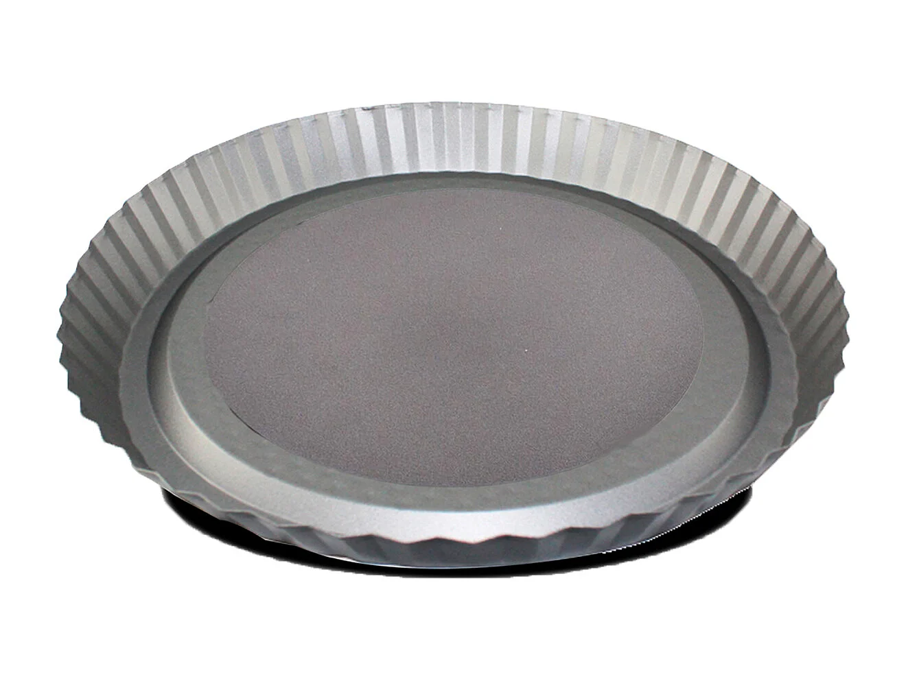 Plat à tarte rond avec fond amovible, moule de cuisson antiadhésif, moule à manqué anti-adhérent coloris gris - Diamètre 28 cm