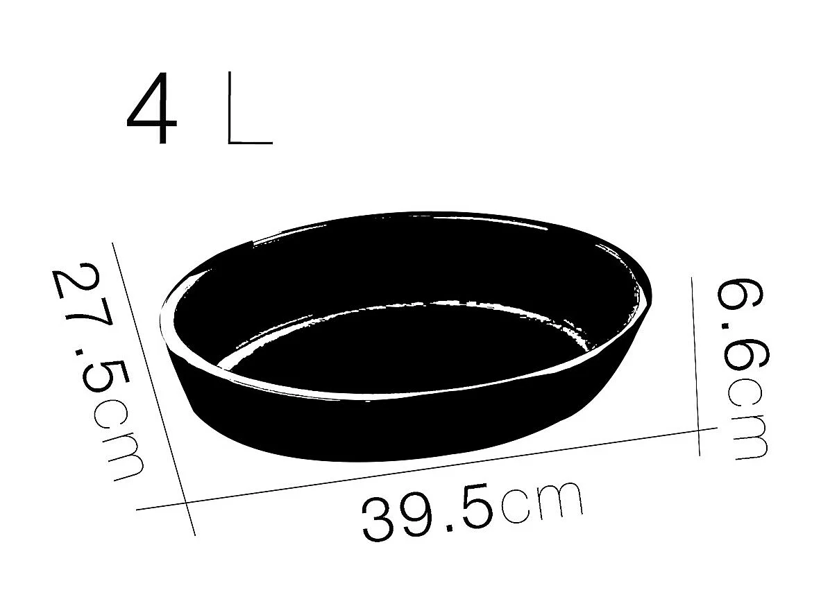 Lot de 2 pats à four oval, moule de cuisson en verre forme carré, capacité 4.4 L - Longueur 39.5 x Profondeur 27.5 x Hauteur 6.6 cm