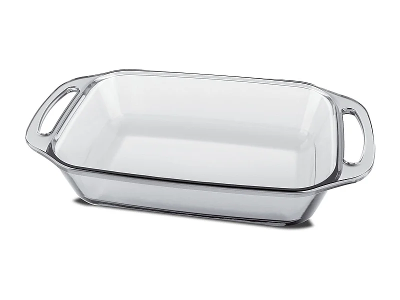 Plat à four avec anses, plat à gratin, moule de cuisson rectangulaire en verre, capacité 2.1 L - Longueur 32.6 x Profondeur 17.6 x Hauteur 7 cm