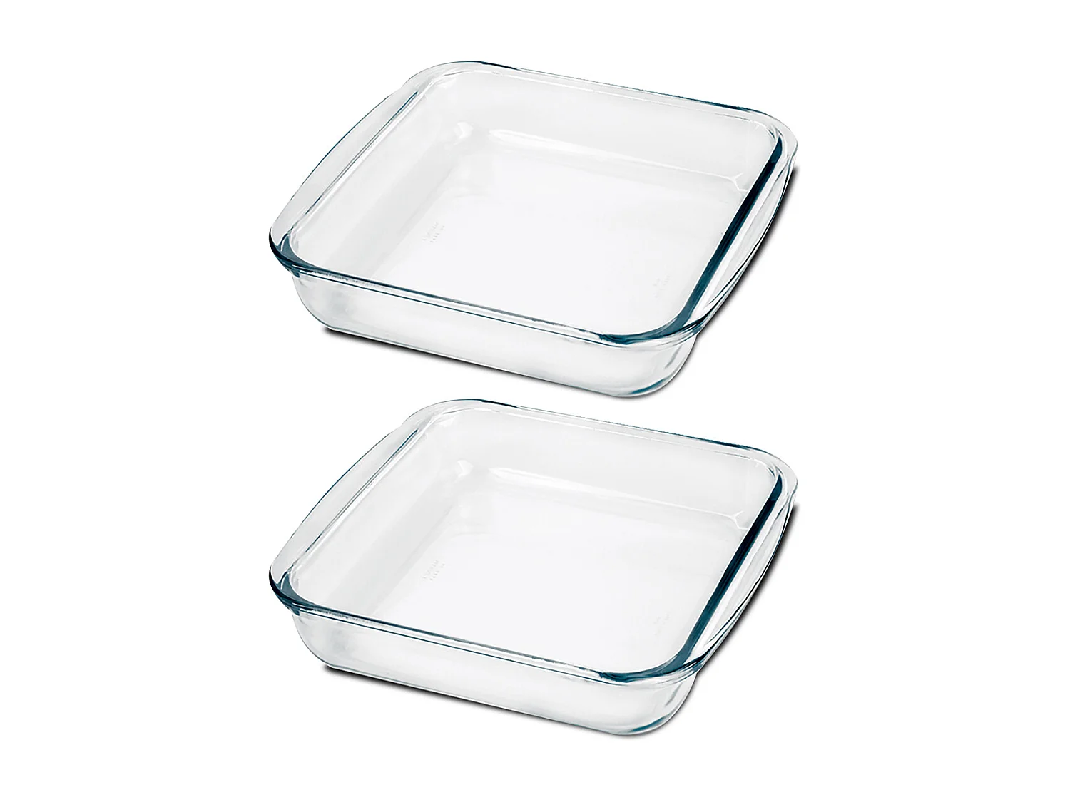 Lot de 2 plat à four carré, plat à tarte, moule de cuisson en verre, capacité 1.8 L - Longueur 24.8 x Profondeur 22.2 x Hauteur 5.2 cm