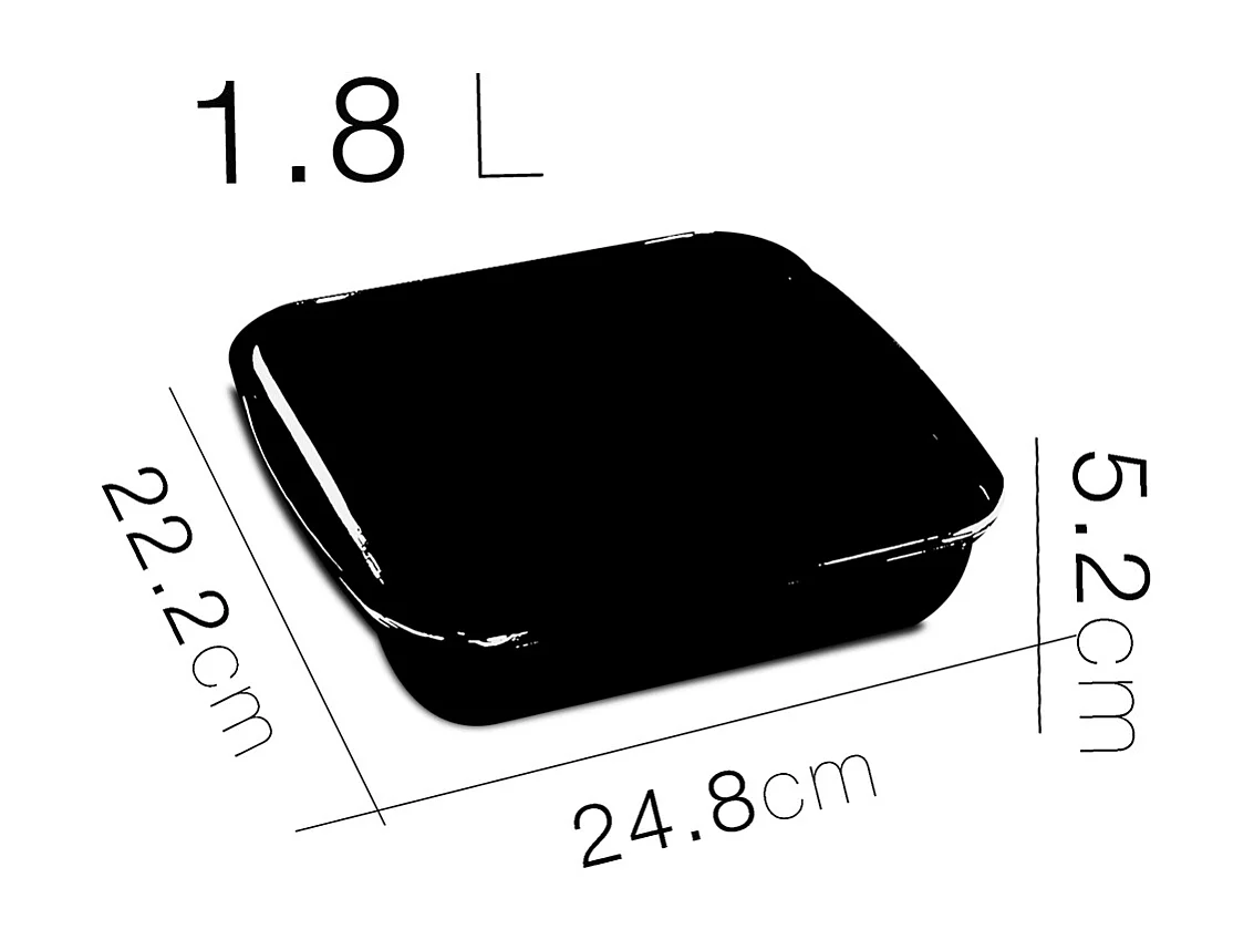 Lot de 2 plat à four carré, plat à tarte, moule de cuisson en verre, capacité 1.8 L - Longueur 24.8 x Profondeur 22.2 x Hauteur 5.2 cm