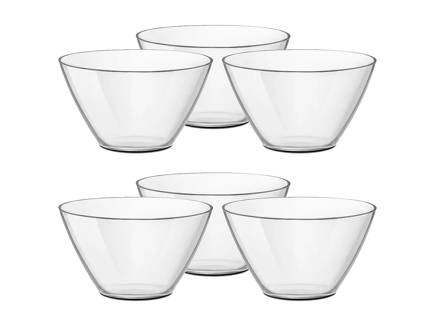 Lot de 6 saladier, bol de service en verre, capacité 110 cl - Diamètre 17 x Hauteur 9.5 cm