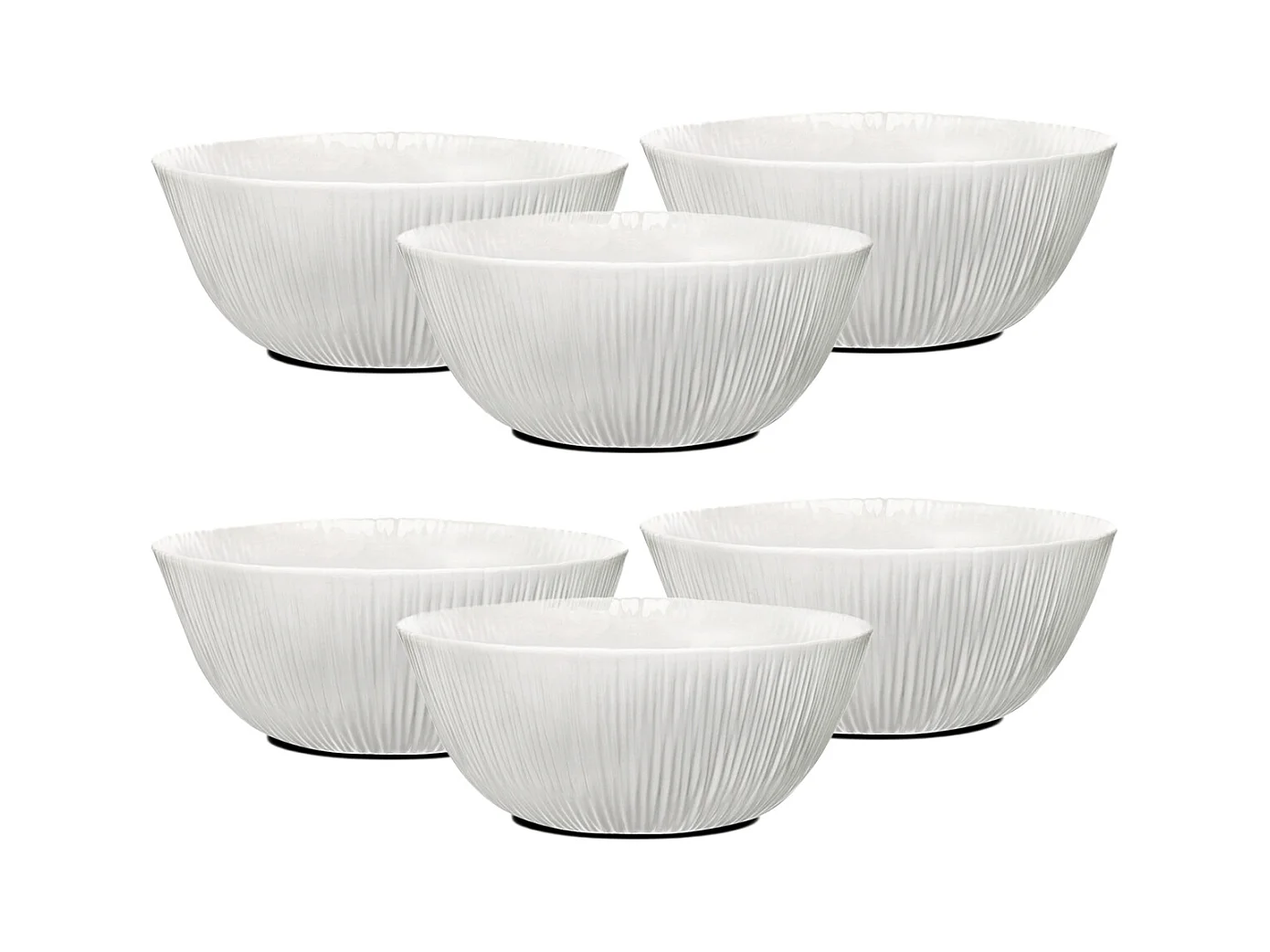 Lot de 12 bol de service, ravier rond, saladier en verre opale - Diamètre 15 cm