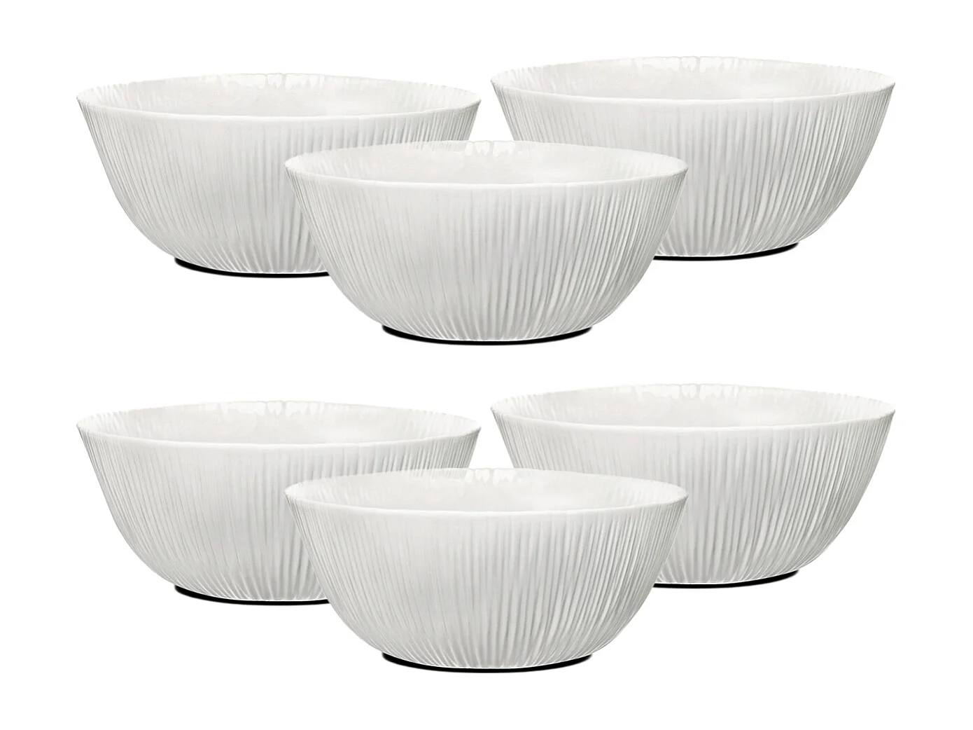 Lot de 12 bol de service, ravier rond, saladier en verre opale - Diamètre 15 cm