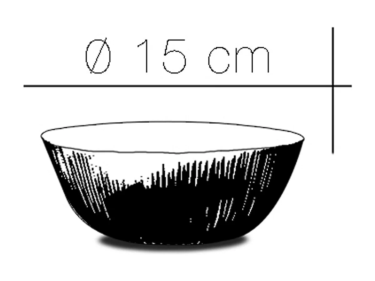 Lot de 24 bol de service, ravier rond, saladier en verre opale - Diamètre 15 cm