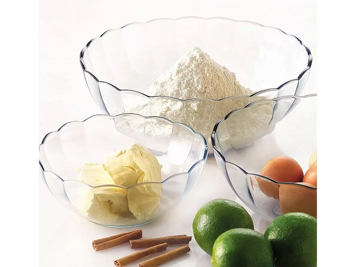 Lot de 6 saladier, bol de service en verre, capacité 1 L - Diamètre 17.4 x Hauteur 7.1 cm