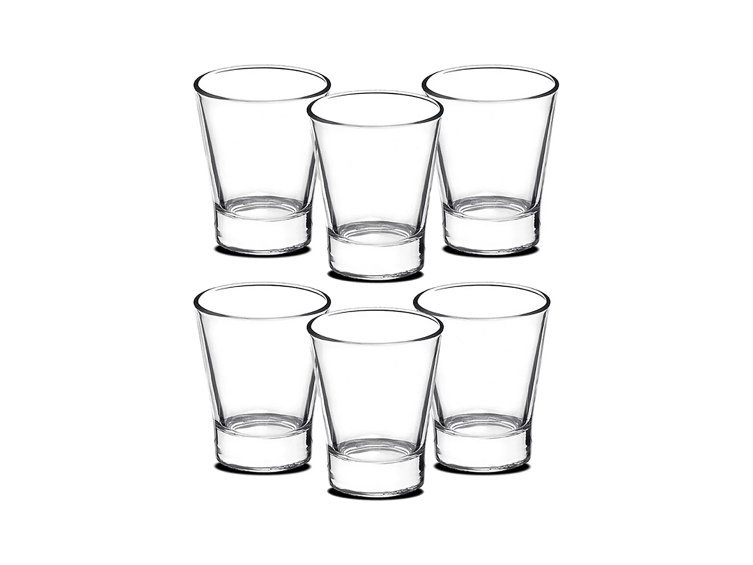 Lot de 6 verre à café en verre transparent, tasse à café, capacité 8.5 cl - Diamètre 5.5 x Hauteur 7 cm