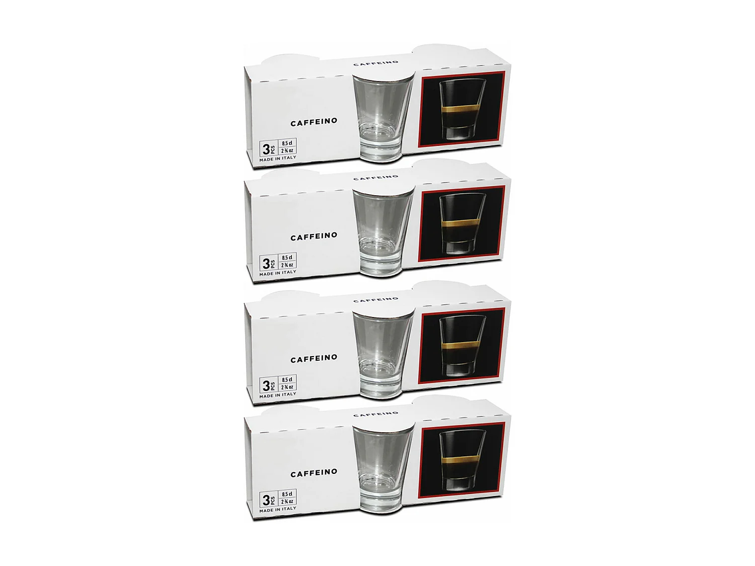 Lot de 12 verre à café en verre transparent, tasse à café, capacité 8.5 cl - Diamètre 5.5 x Hauteur 7 cm