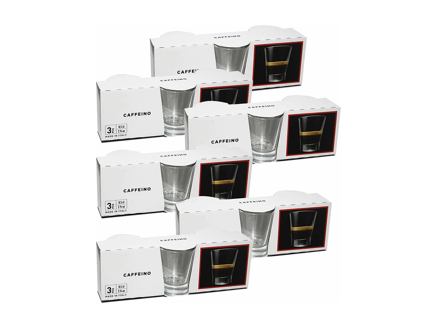 Lot de 18 verre à café en verre transparent, tasse à café, capacité 8.5 cl - Diamètre 5.5 x Hauteur 7 cm