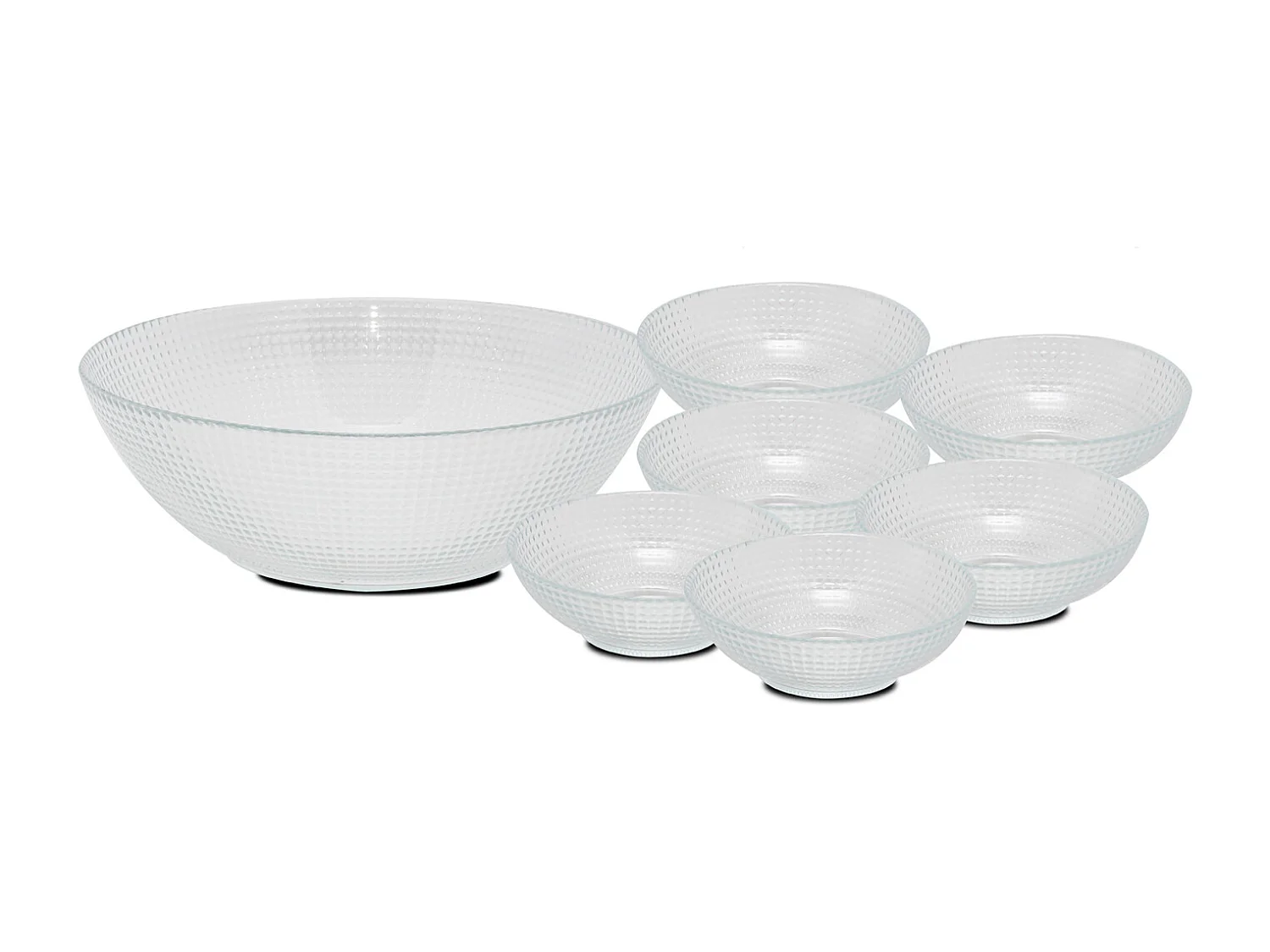 Set de 1 Saladier avec 6 bols en verre.
