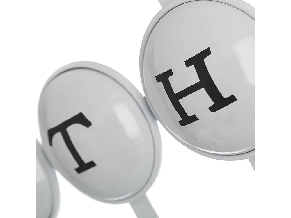 Lot de 4 crochet à suspendre, porte manteau mural, patères porte manteaux en métal coloris blanc - Longueur 35 x Profondeur 9.5 x Hauteur 28.5 cm