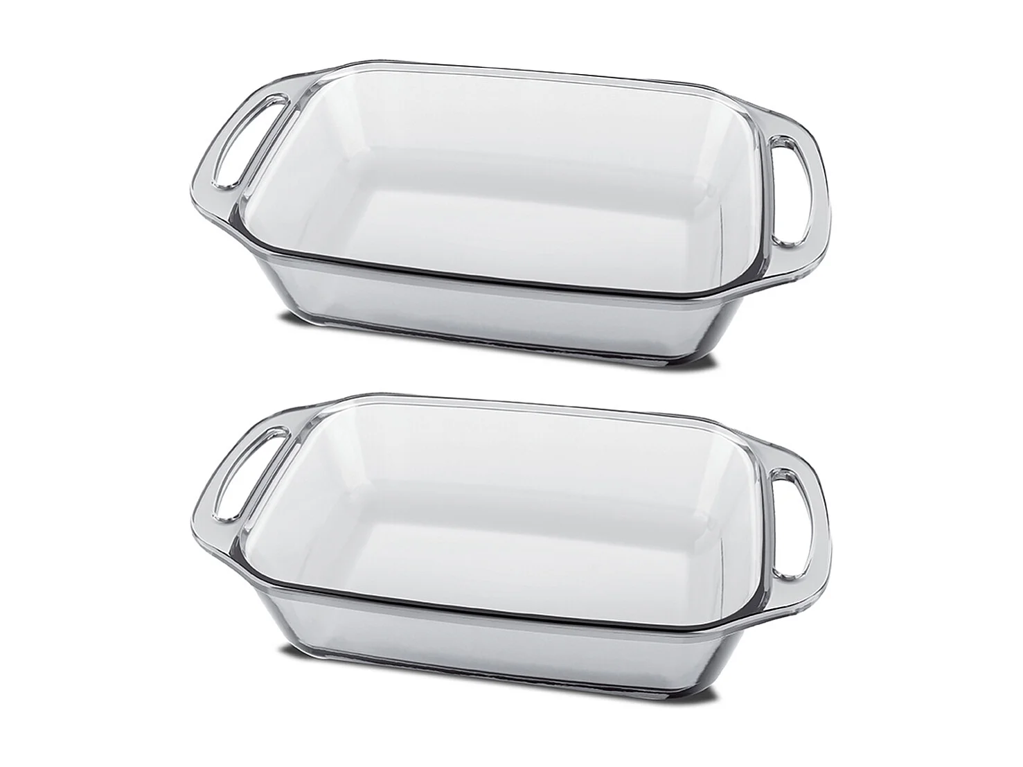 Lot de 2 plat à four avec anses, plat à gratin, moule de cuisson rectangulaire en verre, capacité 3.5 L - Longueur 37.1 x Profondeur 22.9 x Hauteur 7 cm