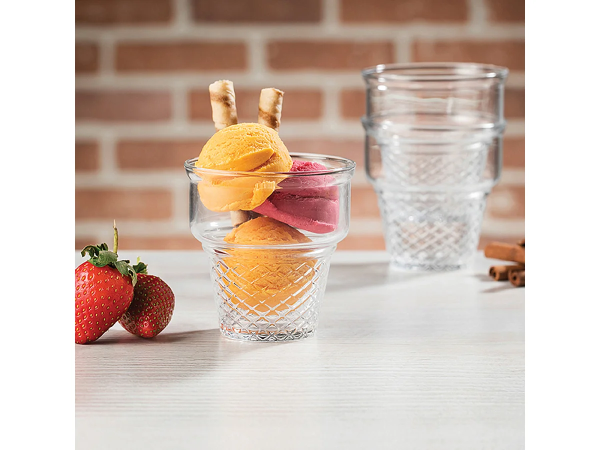 Lot de 12 coupe à glace, verre à dessert fruit, gobelets dégustation en verre, capacité 24 cl