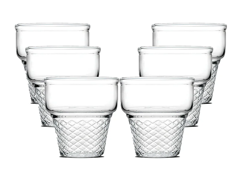 Lot de 6 coupe à glace, verre à dessert fruit, gobelets dégustation en verre, capacité 24 cl