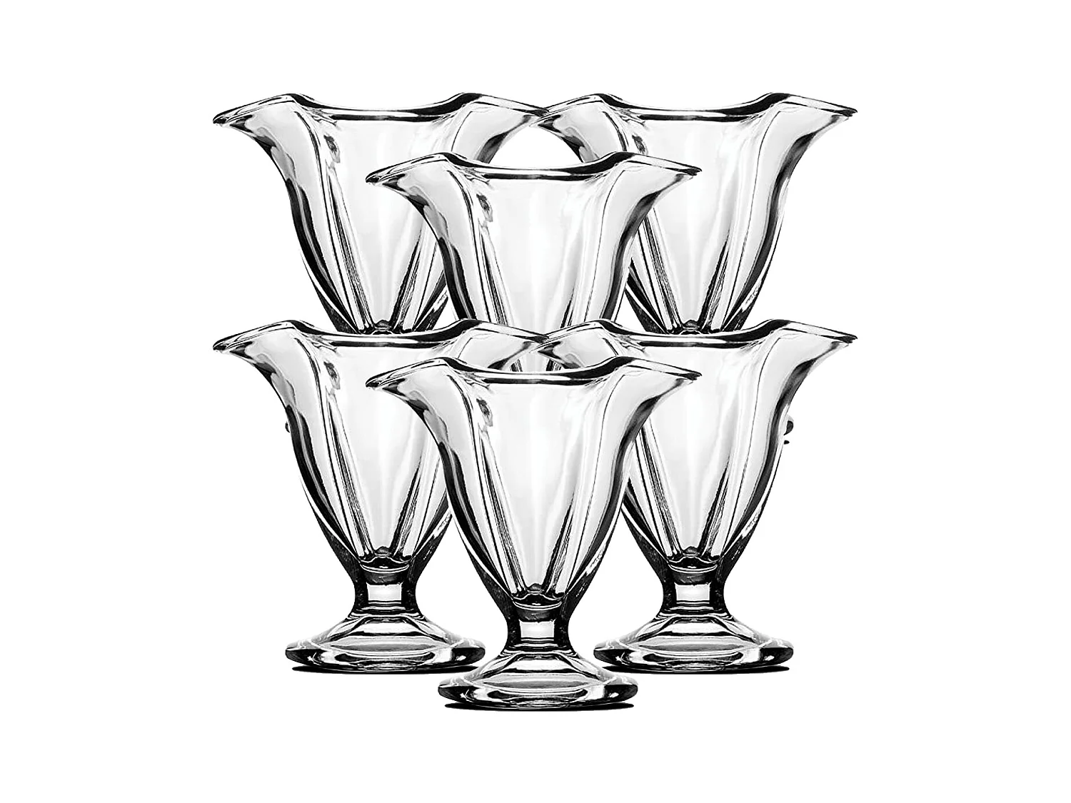Lot de 12 coupe à glace avec pied, verre à dessert fruit, gobelets dégustation en verre - Diamètre 11.6 x Hauteur 11.8 cm