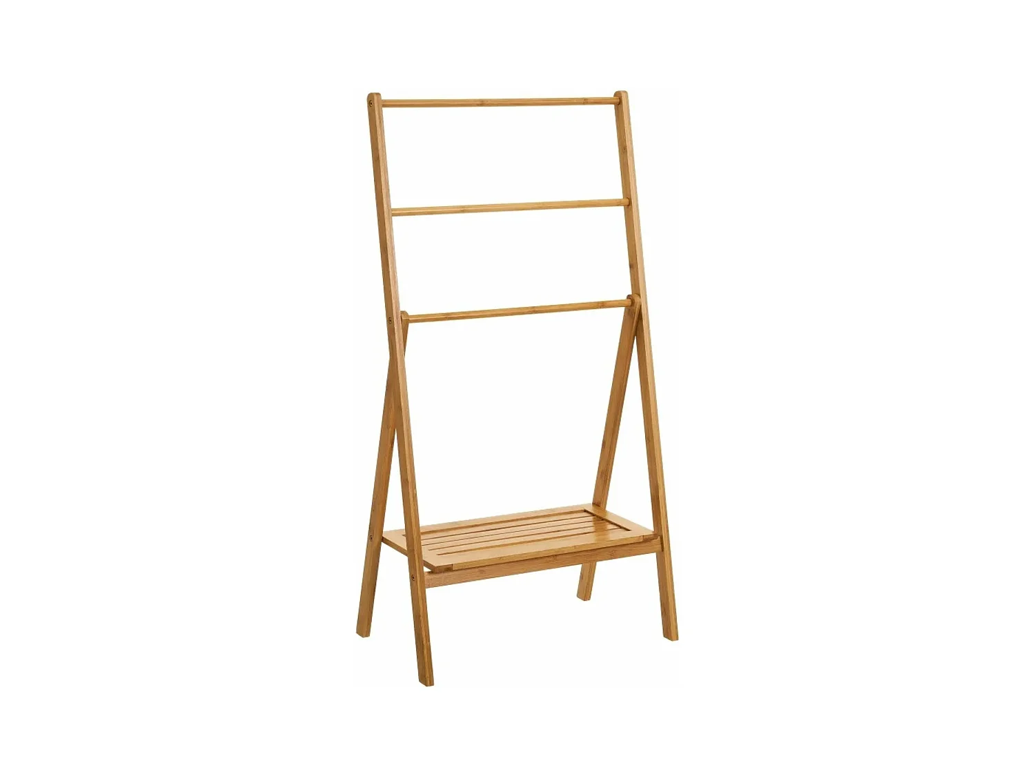 Porte serviettes de salle de bain en bambou coloris naturel - Longueur 53 x Profondeur 30 x Hauteur 100 cm