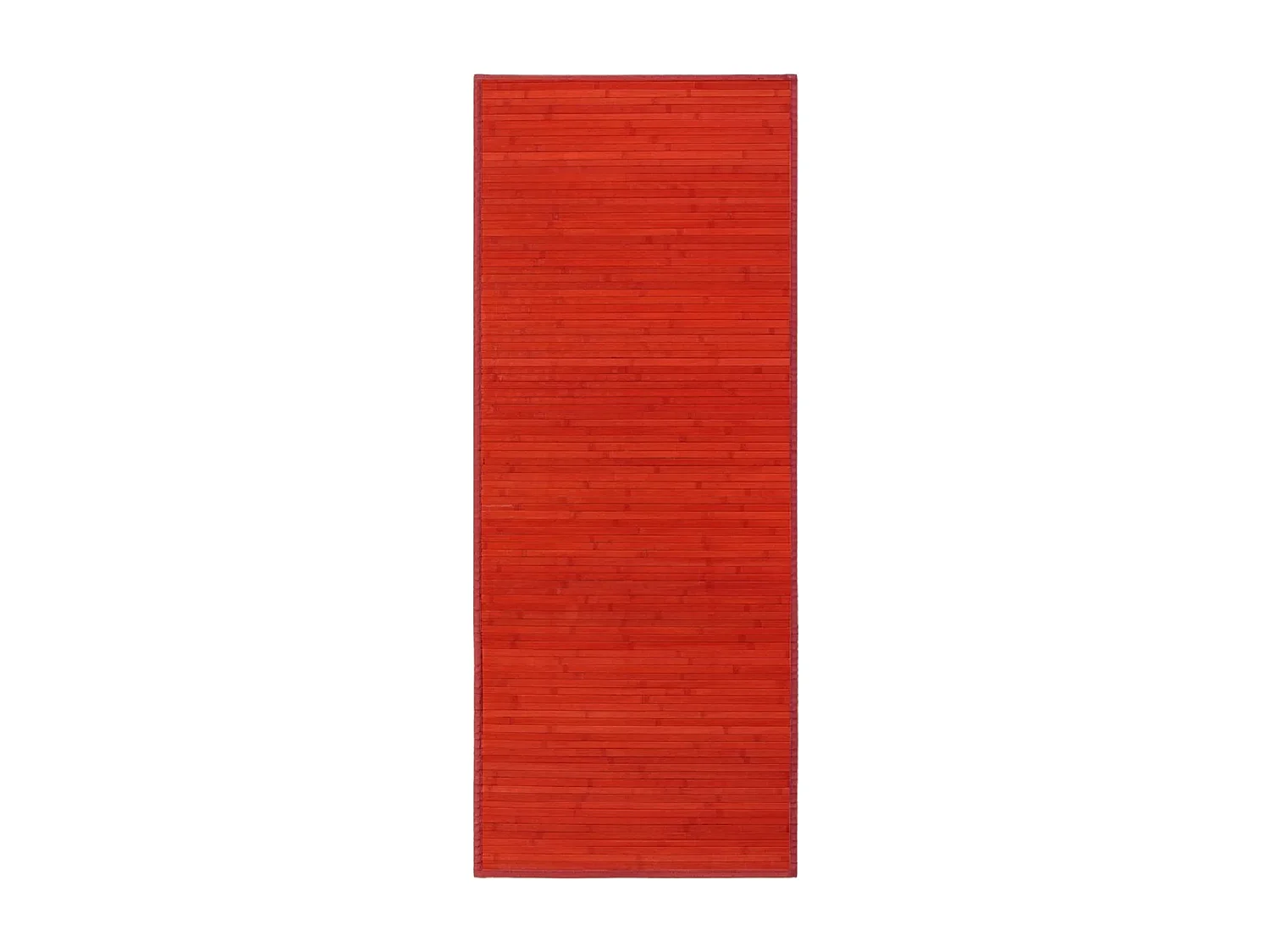 Tapis de sol antidérapant, moquette à rayures en bambou coloris rouge - Longueur 175 x Profondeur 75 cm