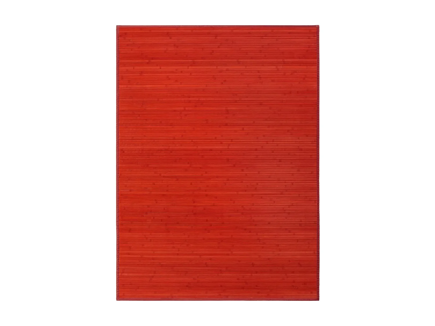 Tapis de sol antidérapant, moquette à rayures en bambou coloris rouge - Longueur 200 x Profondeur 140 cm