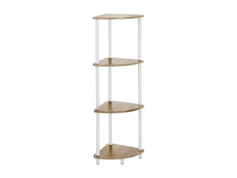 Etagère de rangement de cuisine coloris blanc/chêne - Longueur 30 x Profondeur 30 x Hauteur 110 cm