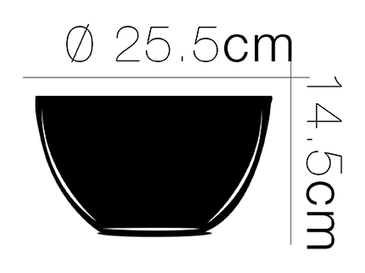 Saladier rond, bol de service - Diamètre 25.5 x Hauteur 14.5 cm