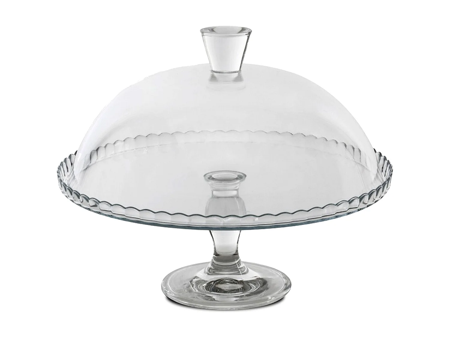 Plat à tarte en verre sur pied - Diamètre 32 cm